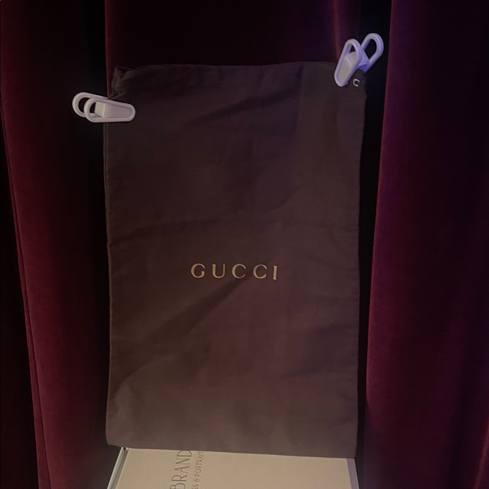 Gucci Chocolate Brown Dust Bag with Gold Logo